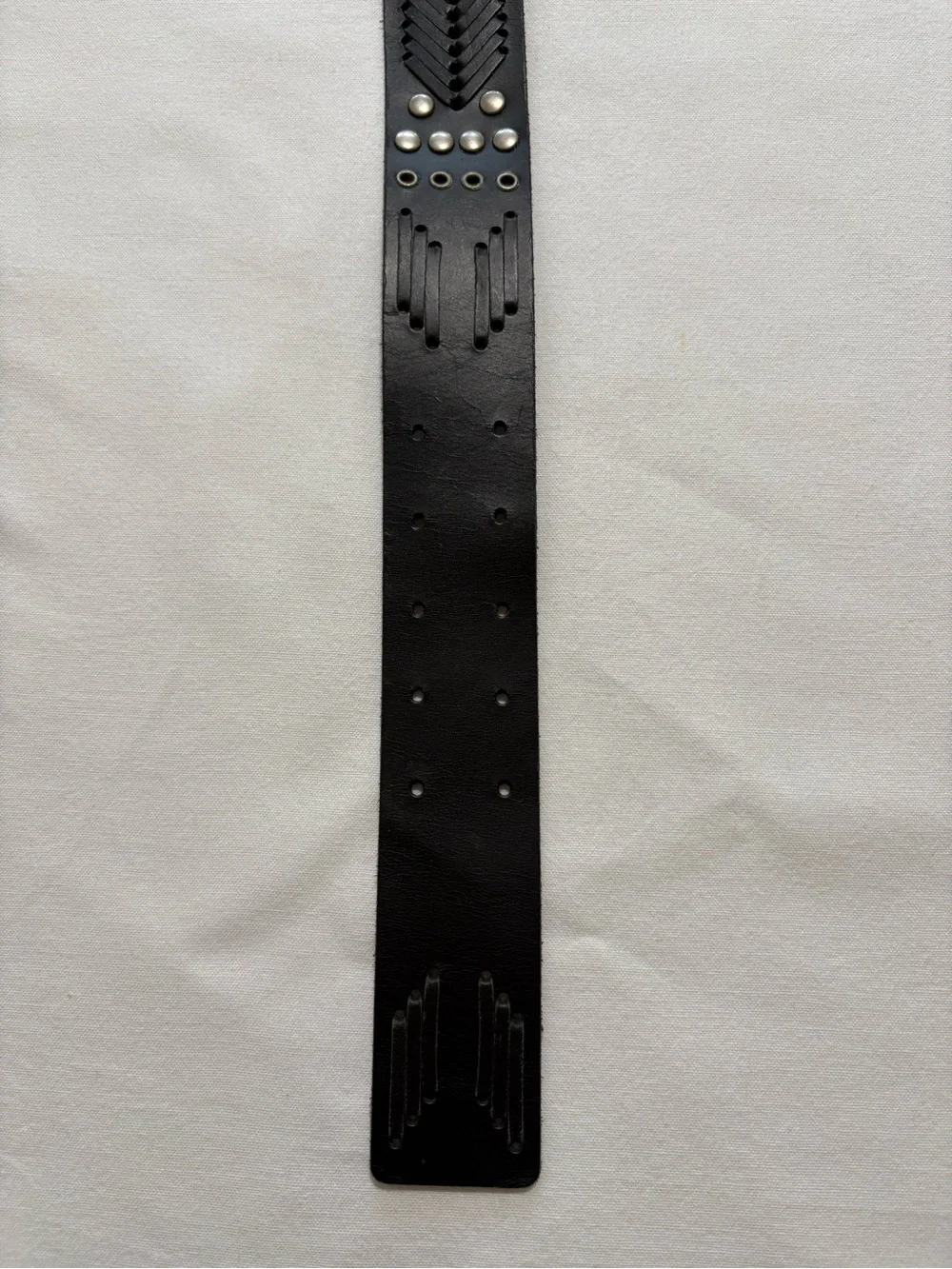 Betsey Johnson Black Leather Studded & Braided Detail Belt